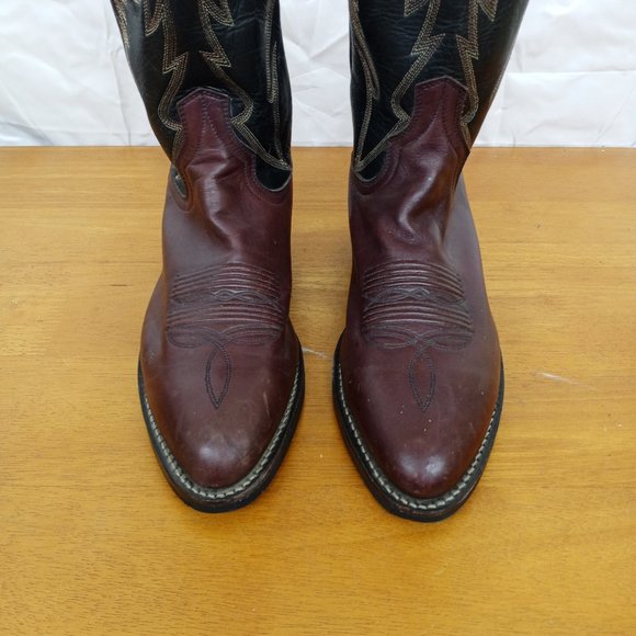 Dan Post Two Tone Leather Western Boots Men\'s 8.5 D Embroidered main image 7